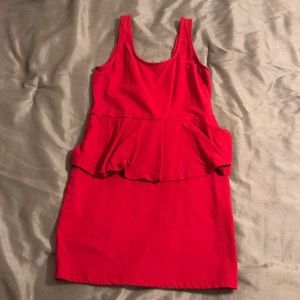 Red peplum mini dress